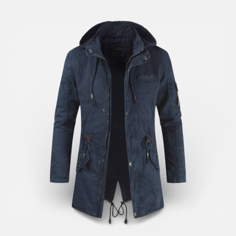 Herren Übergangsjacke mit Kapuze und Reissverschluss
