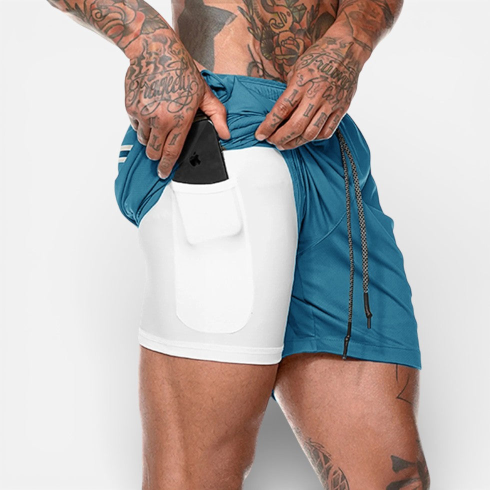 Herren Trainingsshorts mit integrierter Handytasche