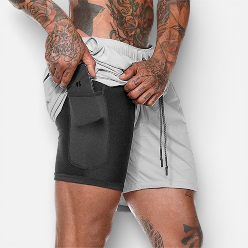 Herren Trainingsshorts mit integrierter Handytasche
