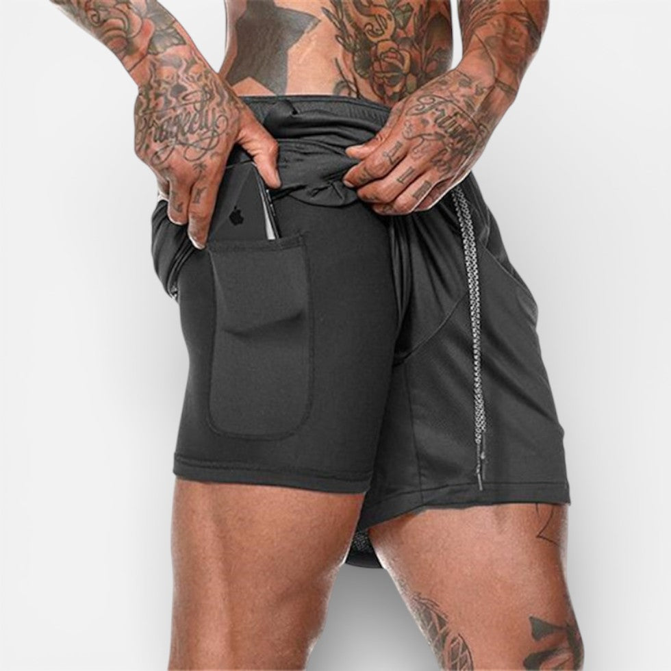 Herren Trainingsshorts mit integrierter Handytasche