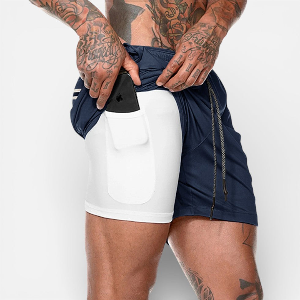 Herren Trainingsshorts mit integrierter Handytasche
