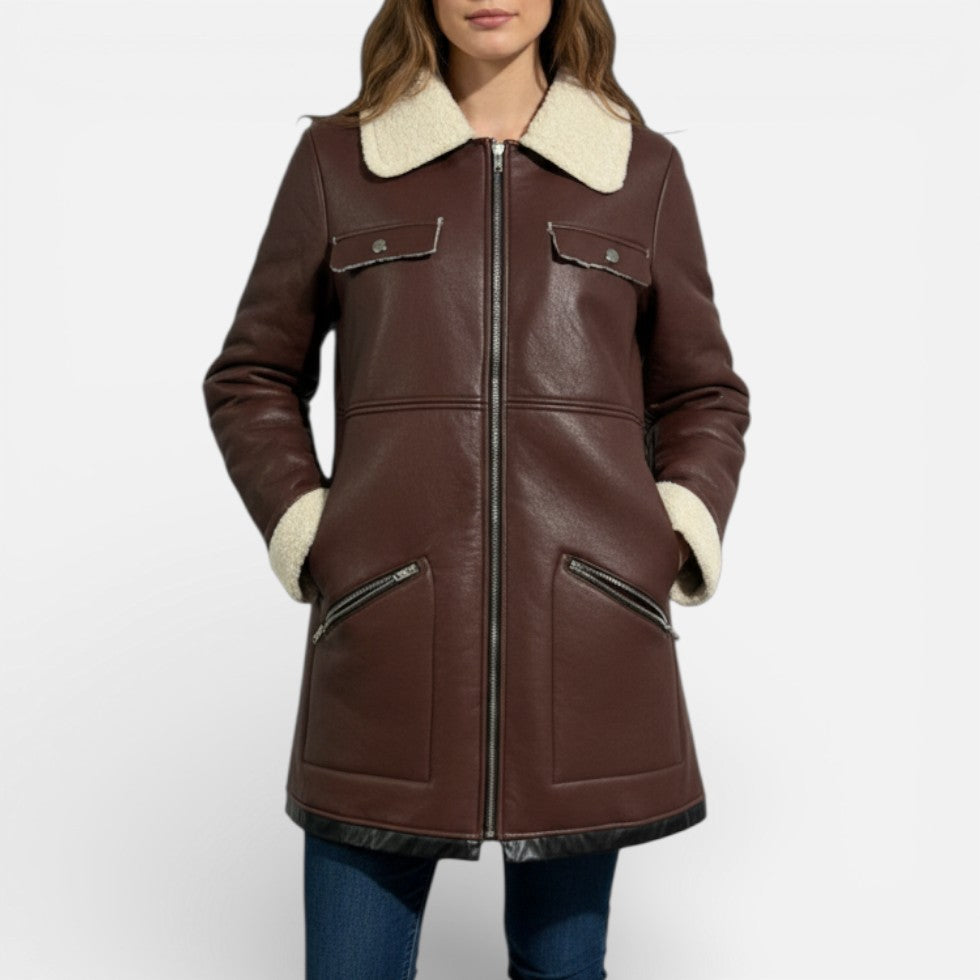 Damen Lammfellmantel mit Warmfutter