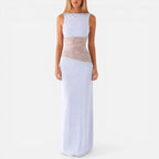 Maxikleid mit Spitze und Rückenausschnitt