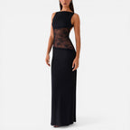 Maxikleid mit Spitze und Rückenausschnitt