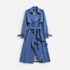 Dame trenchcoat dobbeltradet med reverskrave