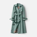 Dame trenchcoat dobbeltradet med reverskrave