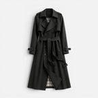 Dame trenchcoat dobbeltradet med reverskrave