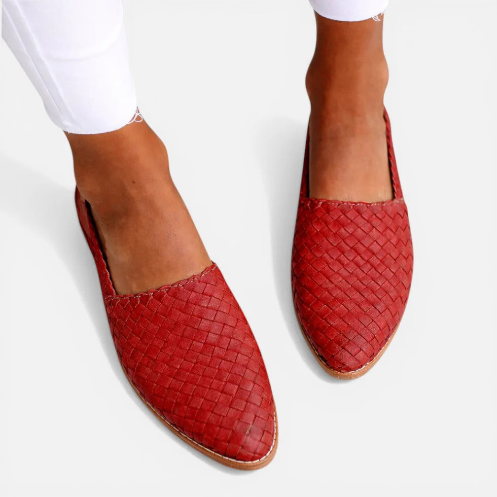 Orthopädische Ballerinas Geflochten Slingback Freizeit Schuhe