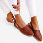 Orthopädische Ballerinas Geflochten Slingback Freizeit Schuhe