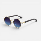 Sonnenbrille Rund Metallrahmen Farbverlauf Gläser