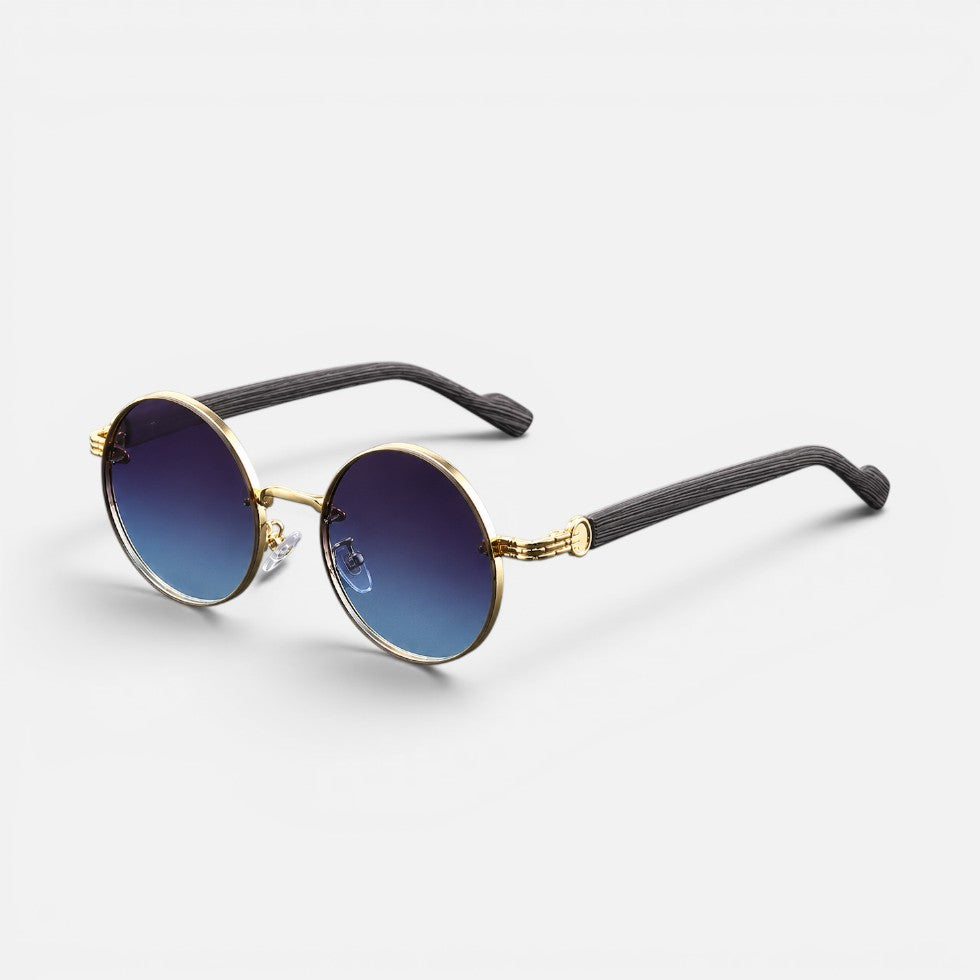Sonnenbrille Rund Metallrahmen Farbverlauf Gläser