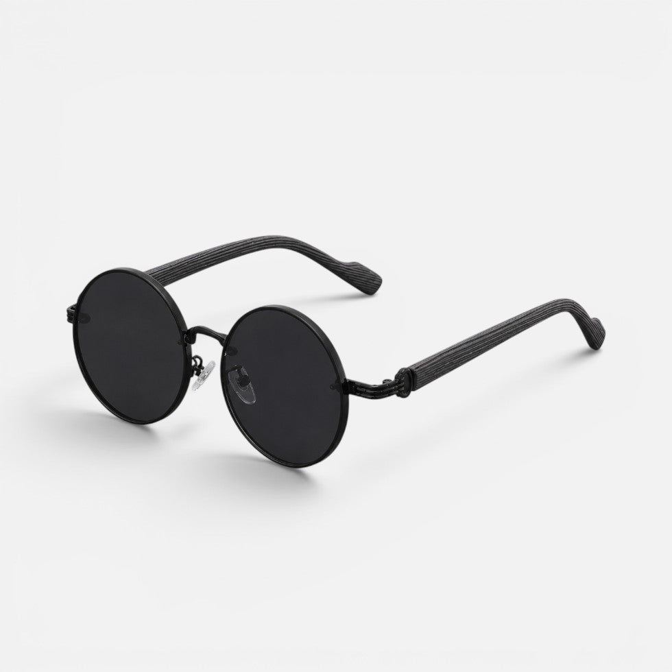Sonnenbrille Rund Metallrahmen Farbverlauf Gläser