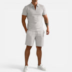 Zweiteiler Set mit Poloshirt und Shorts