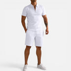 Zweiteiler Set mit Poloshirt und Shorts