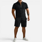 Zweiteiler Set mit Poloshirt und Shorts