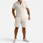 Zweiteiler Set mit Poloshirt und Shorts