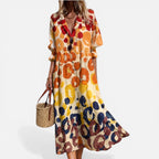 Midikleid mit Knopfleiste und floralem Muster