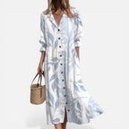 Midikleid mit Knopfleiste und floralem Muster