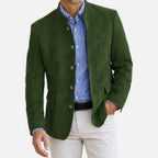 Herren Stehkragenjacke aus glattem Webstoff
