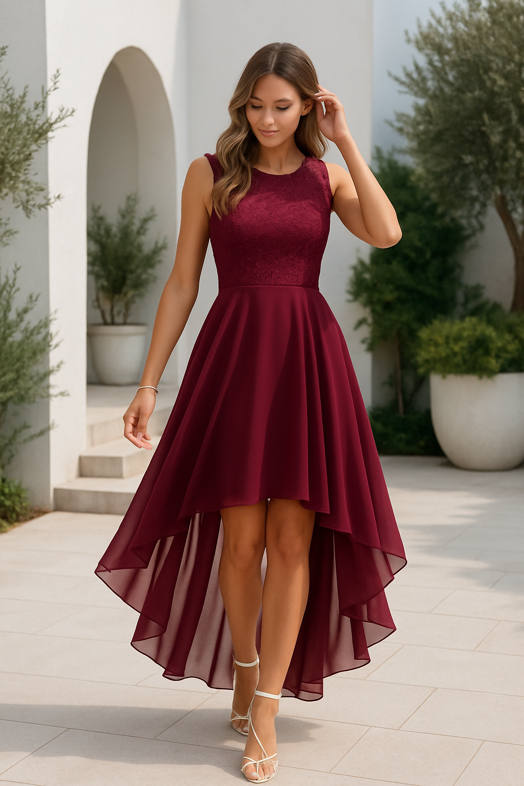 Damen-High-Low-Kleid für Hochzeitsgäste