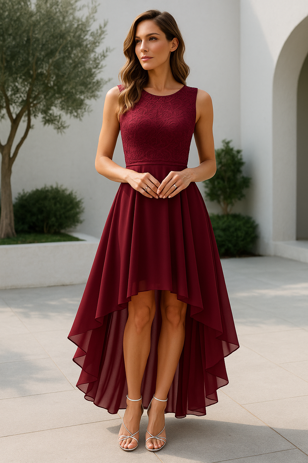 Damen-High-Low-Kleid für Hochzeitsgäste