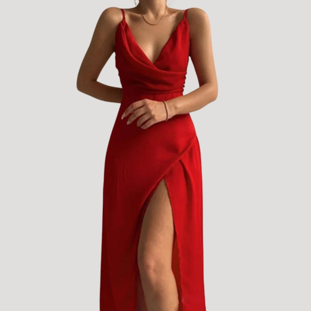 Damen-Maxikleid mit Schlitz für Hochzeitsgäste