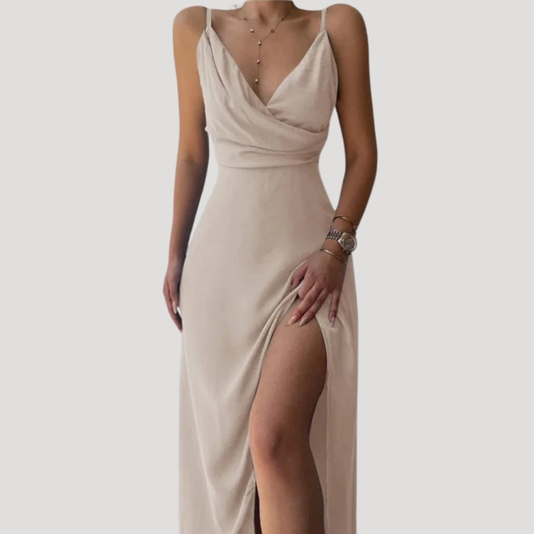 Damen-Maxikleid mit Schlitz für Hochzeitsgäste