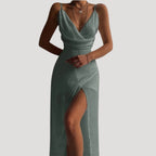 Damen-Maxikleid mit Schlitz für Hochzeitsgäste