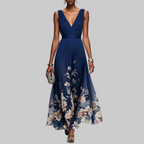 Damen-Maxikleid mit floralem Muster für Hochzeitsgäste