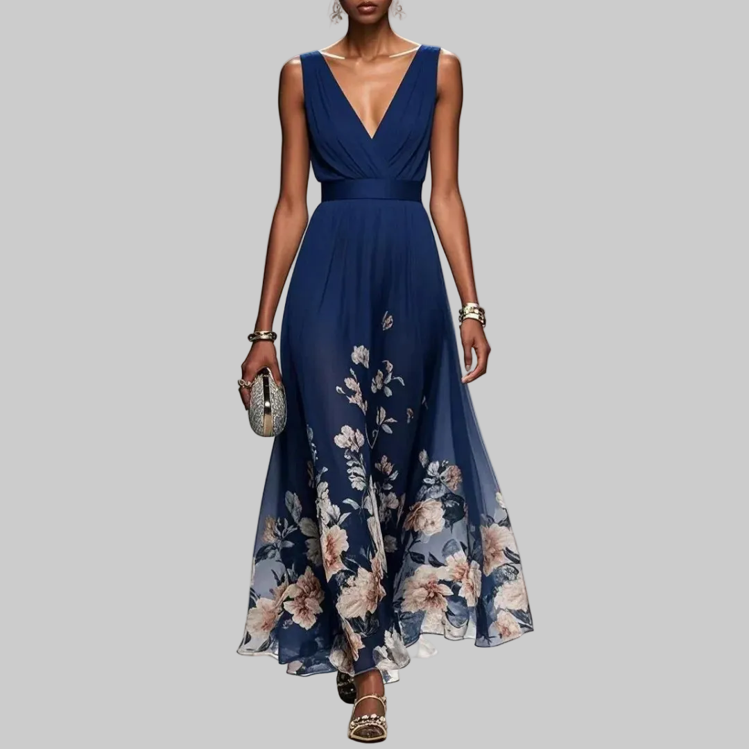 Damen-Maxikleid mit floralem Muster für Hochzeitsgäste
