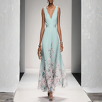 Damen-Maxikleid mit floralem Muster für Hochzeitsgäste