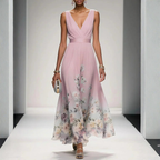 Damen-Maxikleid mit floralem Muster für Hochzeitsgäste