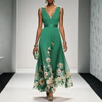 Damen-Maxikleid mit floralem Muster für Hochzeitsgäste