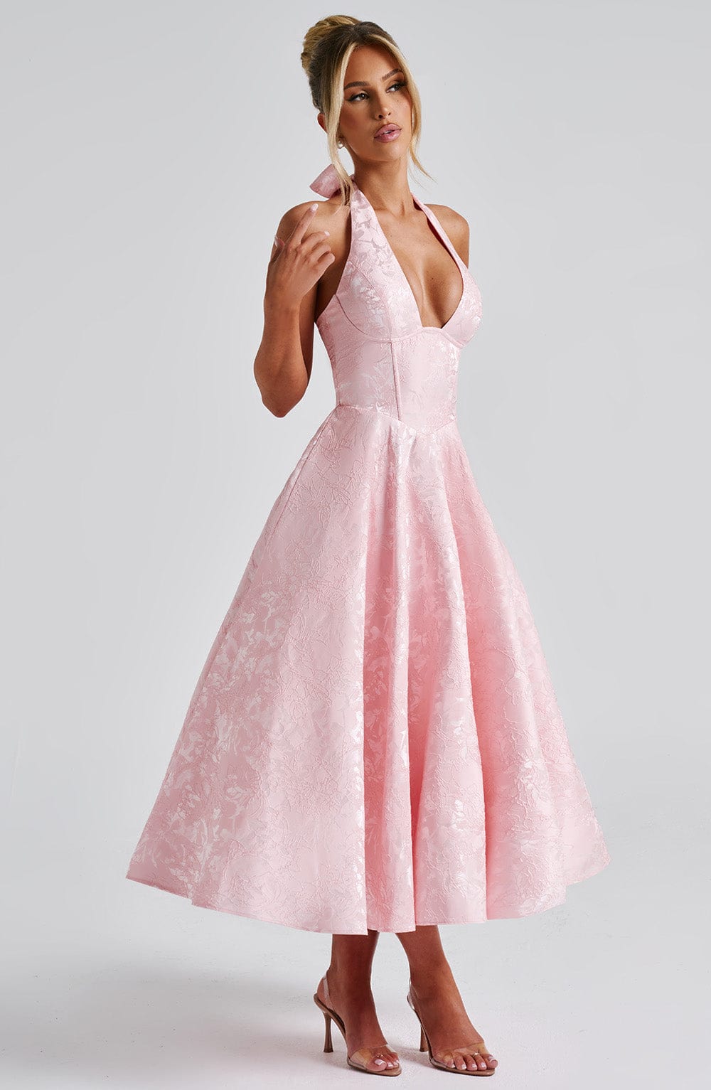 Damen-Midikleid mit Neckholder für Hochzeitsgäste