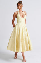Damen-Midikleid mit Neckholder für Hochzeitsgäste