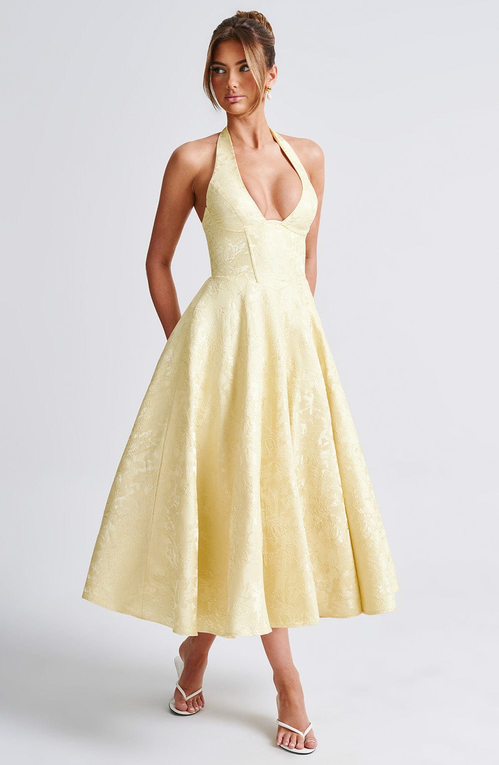 Damen-Midikleid mit Neckholder für Hochzeitsgäste