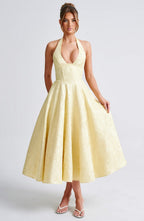 Damen-Midikleid mit Neckholder für Hochzeitsgäste