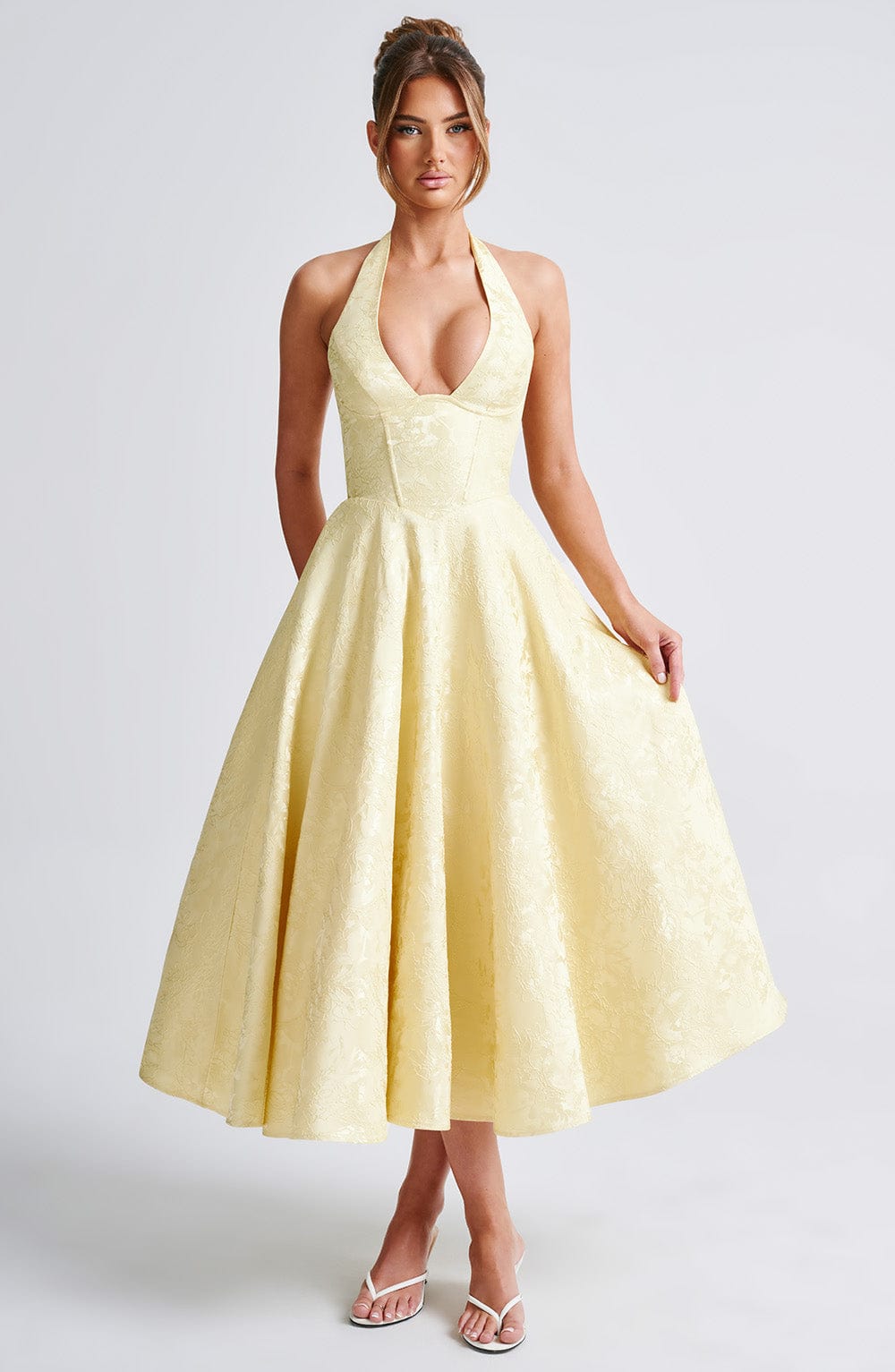 Damen-Midikleid mit Neckholder für Hochzeitsgäste