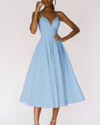 Damen-Midikleid mit Trägern für Hochzeitsgäste