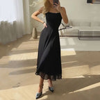 Damen-Midikleid mit quadratischem Ausschnitt für Hochzeitsgäste