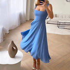 Damen-Midikleid mit quadratischem Ausschnitt für Hochzeitsgäste