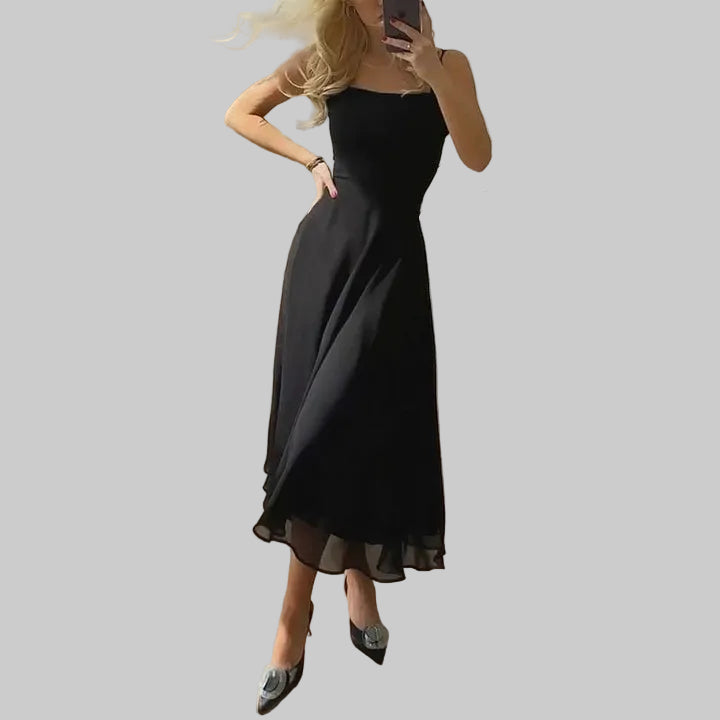 Damen-Midikleid mit quadratischem Ausschnitt für Hochzeitsgäste