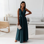 Damen-Wickel-Maxikleid für Hochzeitsgäste
