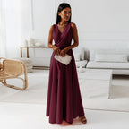 Damen-Wickel-Maxikleid für Hochzeitsgäste