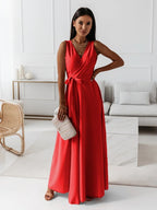 Damen-Wickel-Maxikleid für Hochzeitsgäste