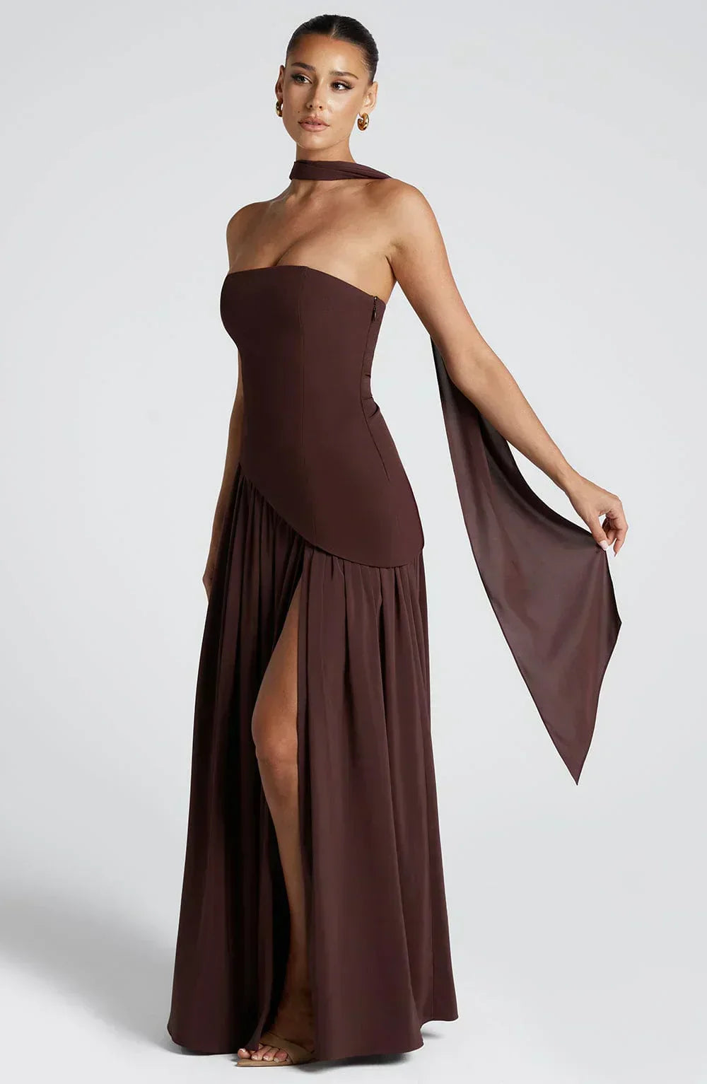 Damen Asymmetrisches Maxikleid für Hochzeitsgäste