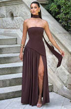 Damen Asymmetrisches Maxikleid für Hochzeitsgäste