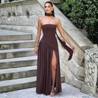 Damen Asymmetrisches Maxi-Hochzeitskleid für Hochzeitsgäste