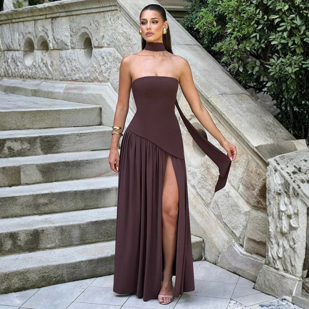 Damen Asymmetrisches Maxi-Hochzeitskleid für Hochzeitsgäste