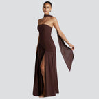 Damen Asymmetrisches Maxi-Hochzeitskleid für Hochzeitsgäste